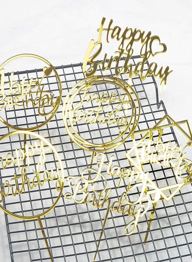 Luxaar Golden Happy Birthday Cake Topper for Birthday Decoration/Happy Birthday Party Cake Decoration Item/Special Cake Decoration for Girls/Boys/Kids/Wife/Husband - Pack of 1 - Image 3